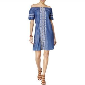 Style & Co denim embroidered dress
